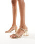 Public Desire Oracle mid heeled sandal in gold Золотистый, 40 - фото #3