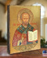 Фото #2 товара Icon Saint Nicholas Wall Art on Wood 8"