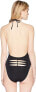 Фото #2 товара Bikini Lab Women's 175658 Plunge Front Halter One Piece Swimsuit Size L