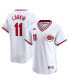 Men's Barry Larkin White Cincinnati Reds Throwback Cooperstown Limited Jersey