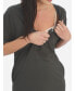 Фото #2 товара Maternity Mama Hospital Nightie Set with Baby Pouch in Khaki Bamboo