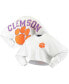 Фото #1 товара Women's White Clemson Tigers Raw Hem Cropped Long Sleeve T-shirt