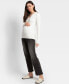 ფოტო #1 პროდუქტის Women's Rib Knit Collar Detail Top