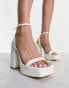 Фото #2 товара Glamorous platform heel sandals in white patent