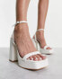 Фото #1 товара Glamorous platform heel sandals in white patent