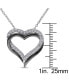 ფოტო #3 პროდუქტის Lab Grown White Sapphire (5/8 ct. t.w.) Sterling Silver, Heart Necklace