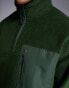 Фото #3 товара ASOS DESIGN oversized half zip fleece sweatshirt in dark green with chest pocket