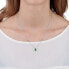 Silver necklace with green crystals Tesori SAIW55