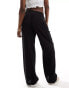 Фото #5 товара Vila linen touch tie waist wide leg trousers in black