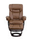 Фото #5 товара Multi-Position Recliner Chair & Curved Ottoman With Swivel Wood Base