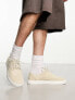 ASOS DESIGN lace up brogue shoes in beige faux suede