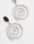 Фото #2 товара DesignB London large swirl drop earrings in silver