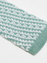 ASOS DESIGN knitted tie in sage and white