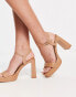 Фото #2 товара Stradivarius heeled platform sandal in tan