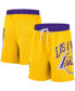 Фото #1 товара Men's Los Angeles Lakers 75th Anniversary Courtside Fleece Shorts