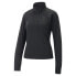 Фото #1 товара Puma Seasons Run Mock Neck Long Sleeve HalfZip Pullover Womens Black Casual Tops