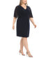 Фото #3 товара Plus Size Twist-Front Capelet Dress