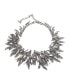 ფოტო #1 პროდუქტის Women's Silver Dented Textured Statement Necklace