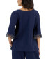 ფოტო #4 პროდუქტის Women's Boat-Neck 3/4-Sleeve Gauze Top, Created for Macy's