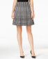 Фото #1 товара Anne Klein Pleated Swing A Line Skirt Textured Black White Size L