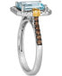 Фото #6 товара Sea Blue Aquamarine (2 ct. t.w.) & Diamond (3/8 ct. t.w.) Ring in 14k Two-Tone Gold