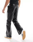 Фото #3 товара ASOS DESIGN wide hem baggy leather look trouser in black with sporty piping