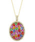 EFFY® Multi-Gemstone (5-7/8 ct. t.w.) & Diamond (1/2 ct. t.w.) 18" Pendant Necklace in 14k Gold