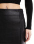 Фото #14 товара Miss Selfridge entry faux leather mini skirt in black