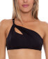 Фото #1 товара Trina Turk 285751 One-Shoulder Bikini Top in Black Size 4