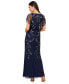 Фото #2 товара Women's Beaded Flutter-Sleeve Blouson Gown