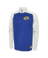 ფოტო #3 პროდუქტის Men's Royal Los Angeles Rams Combine Authentic O-Line Raglan Half-Zip Jacket