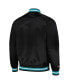 ფოტო #2 პროდუქტის Men's Black Charlotte Hornets Hardwood Classics Throwback Wordmark Raglan Full-Snap Jacket