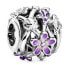 Женские бусы Pandora OPENWORK PURPLE DAISY Серебристый Фиолетовый - фото #1