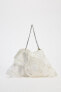 EMBROIDERED MINI BUCKET BAG WITH LACE DETAIL