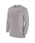 ფოტო #3 პროდუქტის Men's Gray Miami Dolphins Sideline Coach UV Performance Long Sleeve T-Shirt