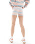 Фото #3 товара Daisy Street boxer style button front shorts co-ord in pink blue stripe