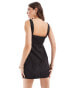 Фото #4 товара Extro & Vert tailored ultra mini dress in black pinstripe