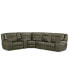 Фото #1 товара Hansley 5-Pc. Zero Gravity Leather Sectional with 3 Power Recliners, Created for Macy's