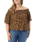 ფოტო #1 პროდუქტის Trendy Plus Size Rosiya Off-The-Shoulder Top