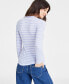 Women's Ribbed Long-Sleeve Henley Top, Created for Macy's