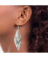 ფოტო #2 პროდუქტის stainless Steel Polished Leaves Dangle Shepherd Hook Earrings