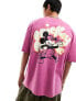 ASOS DESIGN Disney unisex oversized license tee in purple with Mickey Mouse puff prints