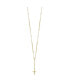 14k Yellow Gold Diamond-cut Beaded Rosary Pendant Necklace 24"
