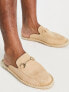 Фото #2 товара ASOS DESIGN slip on mule espadrilles in stone faux suede with snaffle