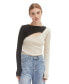 ფოტო #1 პროდუქტის Women's Carly Color Block Knit Top with Cut Out Detail