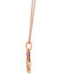 ფოტო #2 პროდუქტის Nude Diamond (1/10 ct. t.w.) & Enamel Unicorn Adjustable 20" Pendant Necklace in 14k Gold