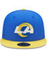 ფოტო #3 პროდუქტის Men's Royal, Gold Los Angeles Rams Super Bowl LVI Letterman 59FIFTY Fitted Hat