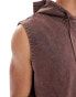 Фото #4 товара ASOS 4505 sleeveless oversized training hoodie with quick dry in washed brown