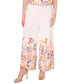 Фото #1 товара Petite Floral-Print Pull-On Wide-Leg Pants