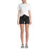 Фото #6 товара No Boundaries Juniors' Black Denim Exposed Button Chop Pocket Frayed Shorts 13